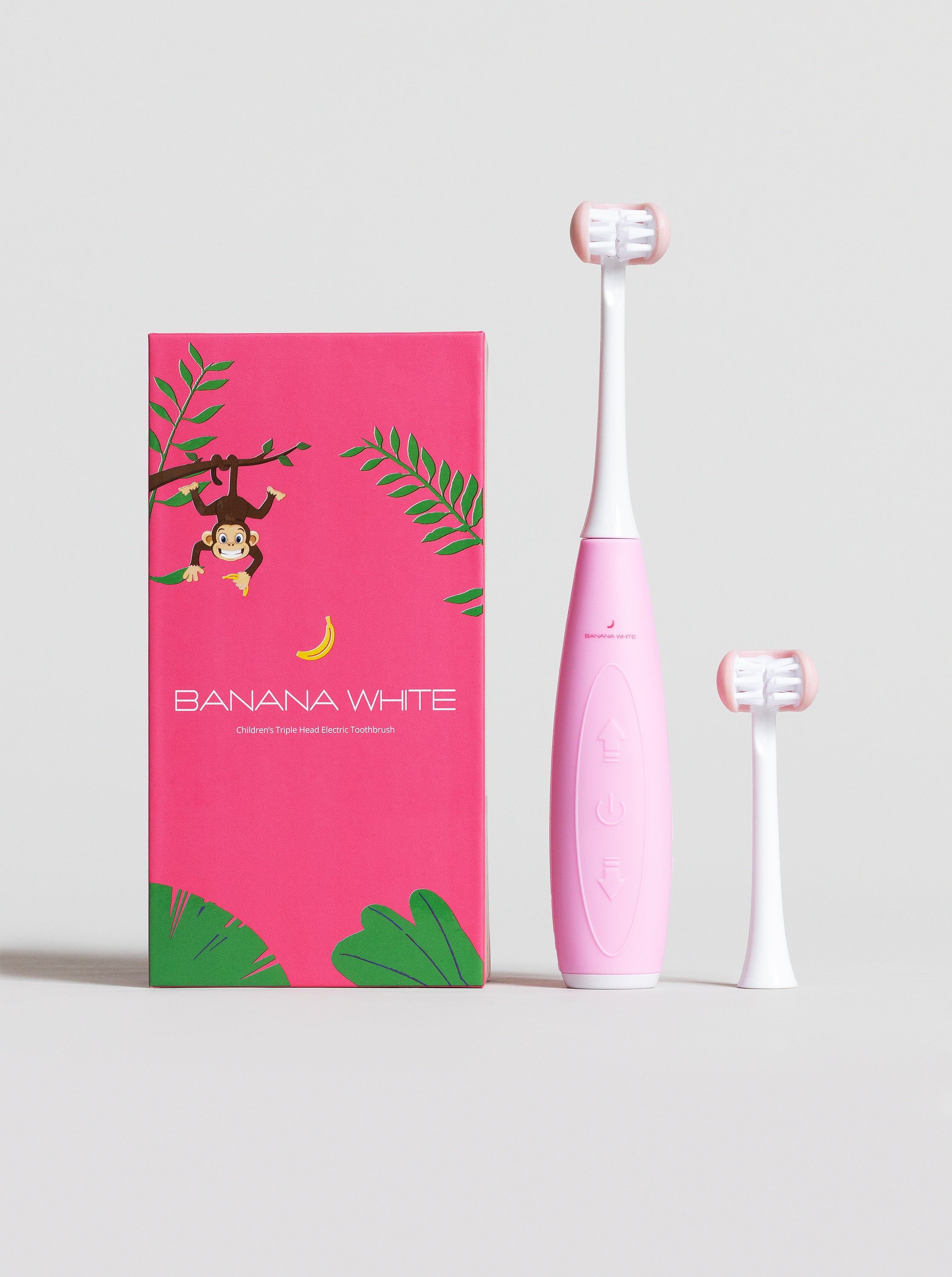 Children's Triple Head Sonic Toothbrush-Pink – Banana White